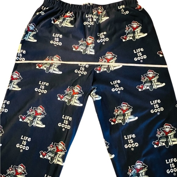Life Is Good Women’s Pajama Bottoms - Navy Blue with Christmas Print Size L NWT - Picture 9 of 10